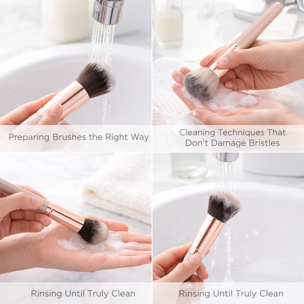 how to wash makeup brushes