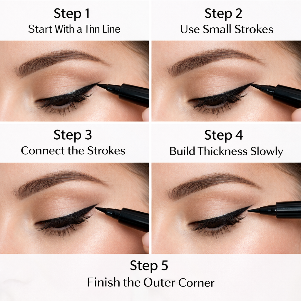how to apply liquid eyeliner